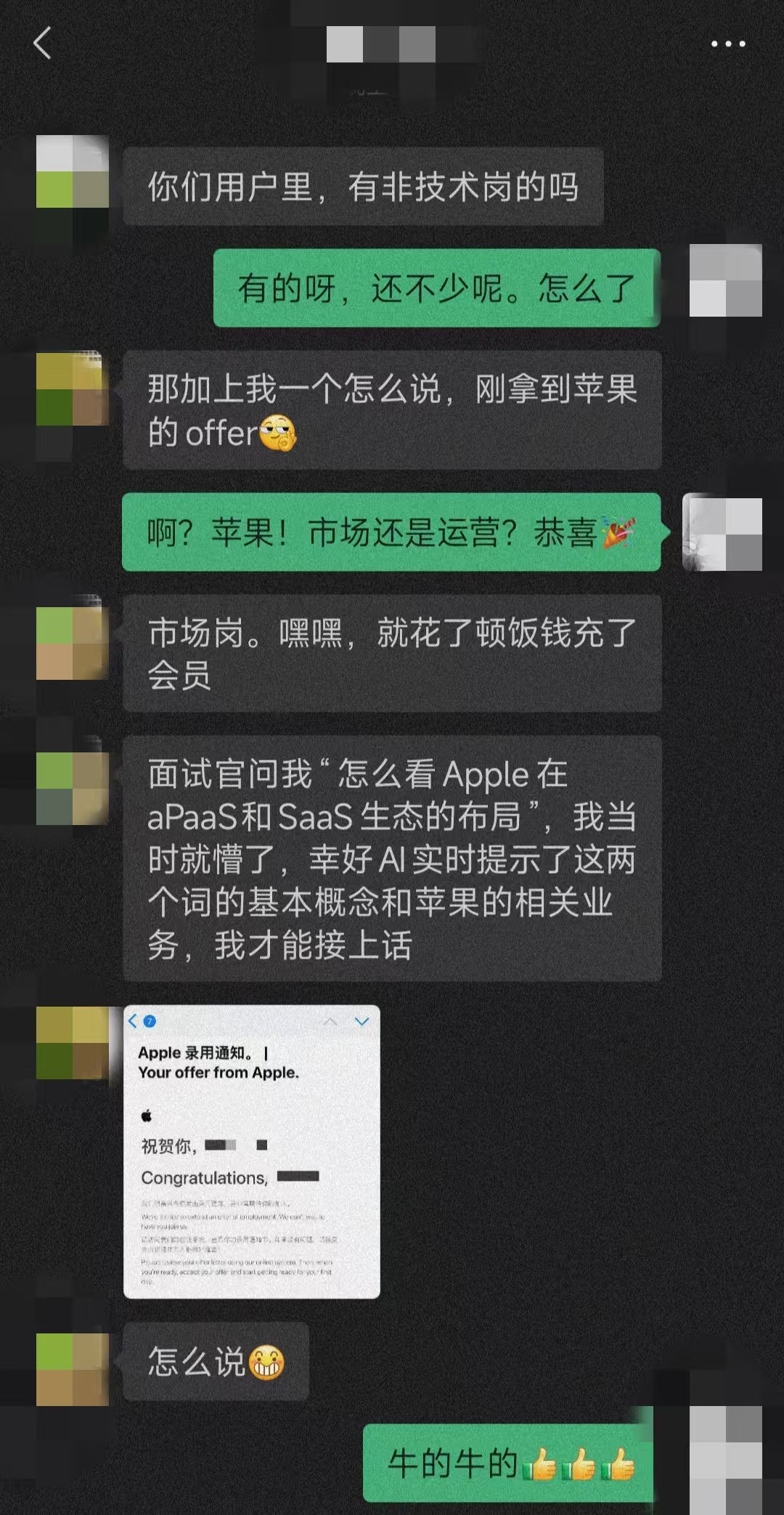 苹果 AI面试助手用户评价截图